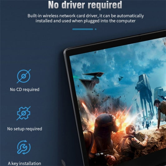 4-Antennas Dual-Band Driver-Free USB3.0 High-Speed Wireless Computer Network Adapter by buy2fix