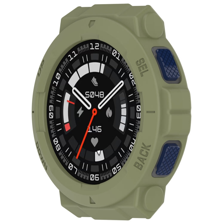 For Amazfit Active Edge A2212 Armored Hollow Half Pack TPU Watch Protective Case(Green) by buy2fix