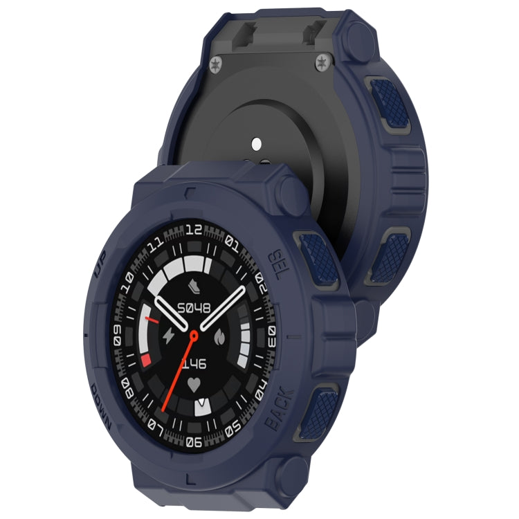 For Amazfit Active Edge A2212 Armored Hollow Half Pack TPU Watch Protective Case(Blue) by buy2fix