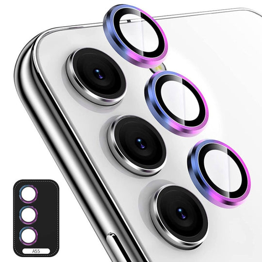 For Samsung Galaxy A55 ENKAY Hat-Prince 9H Rear Camera Lens Aluminium Alloy Tempered Glass Film(Colorful)
