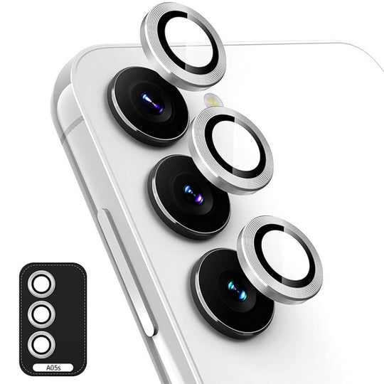 For Samsung Galaxy A05s ENKAY Hat-Prince 9H Rear Camera Lens Aluminium Alloy Tempered Glass Film(Silver)