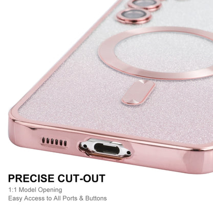 For Samsung Galaxy S24+ 5G ENKAY Hat-Prince Magnetic Glitter Plated TPU Phone Case with Lens Film(Pink) - Galaxy S24+ 5G Cases by ENKAY | Online Shopping UK | buy2fix