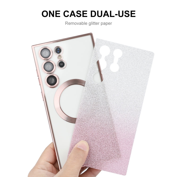 For Samsung Galaxy S25 Ultra 5G ENKAY Hat-Prince Magnetic Glitter Plated TPU Phone Case with Lens Film(Black) by ENKAY