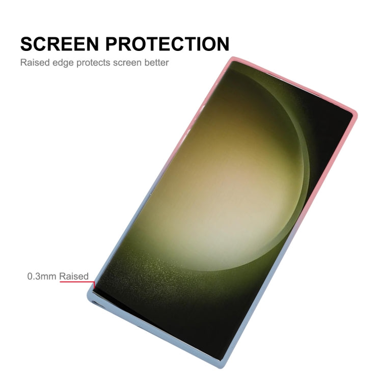 For Samsung Galaxy S25 Ultra 5G ENKAY Hat-Prince MagSafe Rainbow Gradient Silicone Phone Case with Lens Film(Pink Blue) by ENKAY