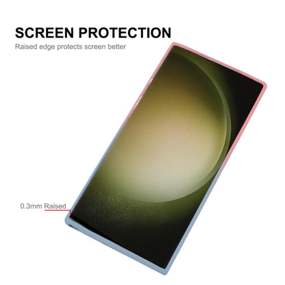 For Samsung Galaxy S25 Ultra 5G ENKAY Hat-Prince MagSafe Rainbow Gradient Silicone Phone Case with Lens Film(Pink Blue) by ENKAY