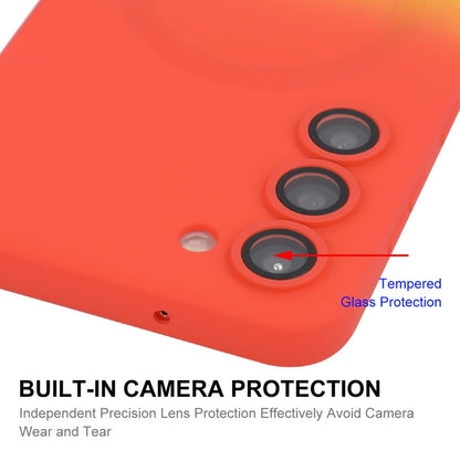 For Samsung Galaxy S25+ 5G ENKAY Hat-Prince MagSafe Rainbow Gradient Silicone Phone Case with Lens Film(Orange Yellow) by ENKAY