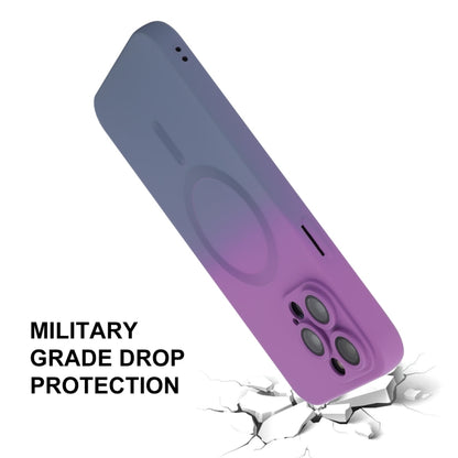 For iPhone 13 Pro Max ENKAY Hat-Prince MagSafe Rainbow Gradient Silicone Phone Case with Lens Film(Purple Blue) by ENKAY
