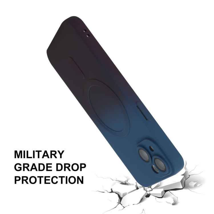 For iPhone 13 ENKAY Hat-Prince MagSafe Rainbow Gradient Silicone Phone Case with Lens Film(Orange Yellow) by ENKAY