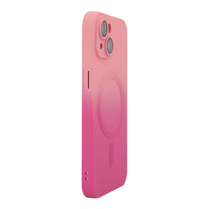 For iPhone 13 ENKAY Hat-Prince MagSafe Rainbow Gradient Silicone Phone Case with Lens Film(Pink Rose) - iPhone 13 Cases by ENKAY | Online Shopping UK | buy2fix