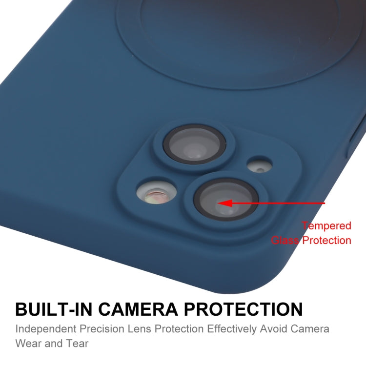 For iPhone 15 Plus ENKAY Hat-Prince MagSafe Rainbow Gradient Silicone Phone Case with Lens Film(Green Blue) by ENKAY