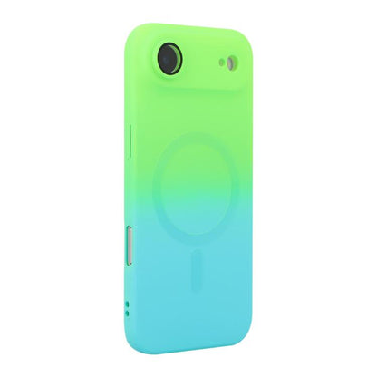 For iPhone Air ENKAY Hat-Prince MagSafe Rainbow Gradient Silicone Phone Case with Lens Film(Green Blue) - iPhone Air Cases by ENKAY | Online Shopping UK | buy2fix