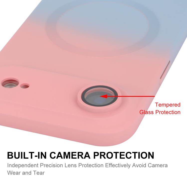 For iPhone Air ENKAY Hat-Prince MagSafe Rainbow Gradient Silicone Phone Case with Lens Film(Purple Blue) - iPhone Air Cases by ENKAY | Online Shopping UK | buy2fix