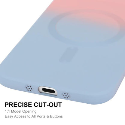For iPhone Air ENKAY Hat-Prince MagSafe Rainbow Gradient Silicone Phone Case with Lens Film(Purple Blue) - iPhone Air Cases by ENKAY | Online Shopping UK | buy2fix