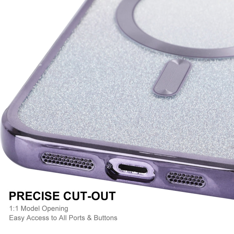 For iPhone 14 Pro ENKAY Hat-Prince Magnetic Glitter Plated Shockproof Phone Case with Lens Film(Blue) - iPhone 14 Pro Cases by ENKAY | Online Shopping UK | buy2fix