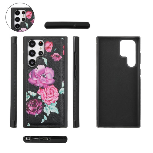For Samsung Galaxy S22+ 5G Flower Multi-functional Crossbody Zipper Wallet Leather Phone Case(Black) - Galaxy S22+ 5G Cases by buy2fix | Online Shopping UK | buy2fix