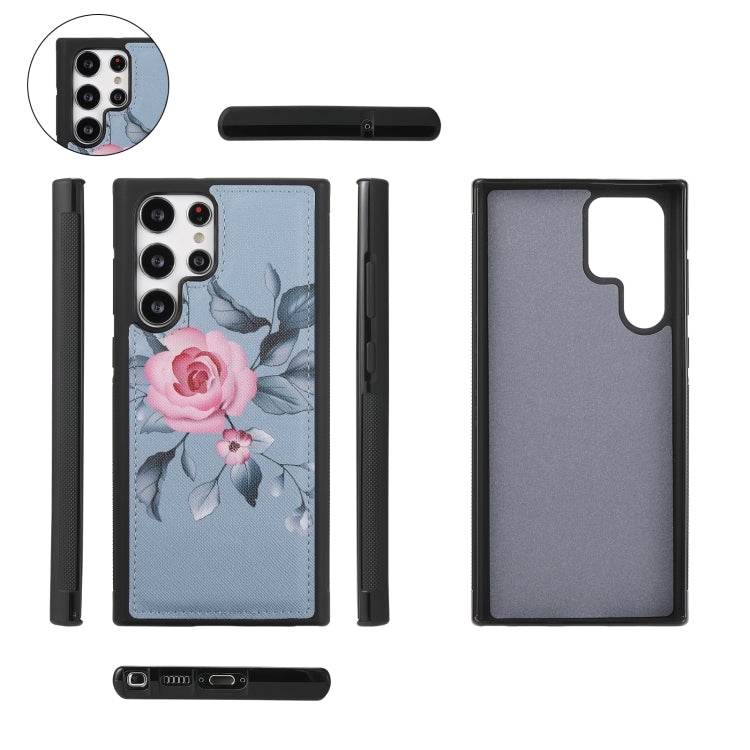 For Samsung Galaxy S22+ 5G Flower Multi-functional Crossbody Zipper Wallet Leather Phone Case(Blue) - Galaxy S22+ 5G Cases by buy2fix | Online Shopping UK | buy2fix