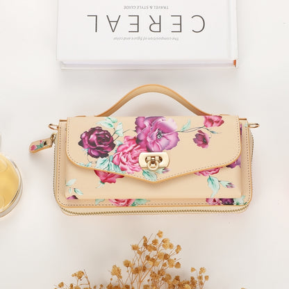 For Samsung Galaxy S22+ 5G Flower Multi-functional Crossbody Zipper Wallet Leather Phone Case(Yellow) - Galaxy S22+ 5G Cases by buy2fix | Online Shopping UK | buy2fix
