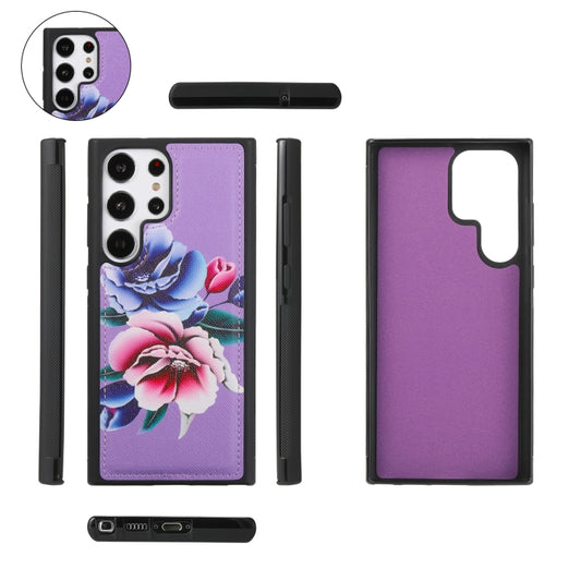 For Samsung Galaxy S23 5G Flower Multi-functional Crossbody Zipper Wallet Leather Phone Case(Purple) - Galaxy S23 5G Cases by buy2fix | Online Shopping UK | buy2fix