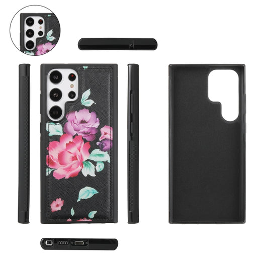 For Samsung Galaxy S23 Ultra 5G Flower Multi-functional Crossbody Zipper Wallet Leather Phone Case(Black) - Galaxy S23 Ultra 5G Cases by buy2fix | Online Shopping UK | buy2fix