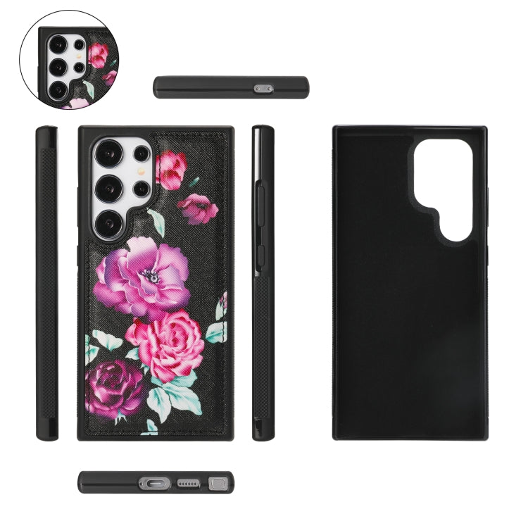 For Samsung Galaxy S24+ 5G Flower Multi-functional Crossbody Zipper Wallet Leather Phone Case(Black) - Galaxy S24+ 5G Cases by buy2fix | Online Shopping UK | buy2fix