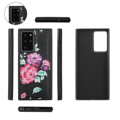 For Samsung Galaxy Note20 Ultra Flower Multi-functional Crossbody Zipper Wallet Leather Phone Case(Black) - Galaxy Note20 Ultra Cases by buy2fix | Online Shopping UK | buy2fix