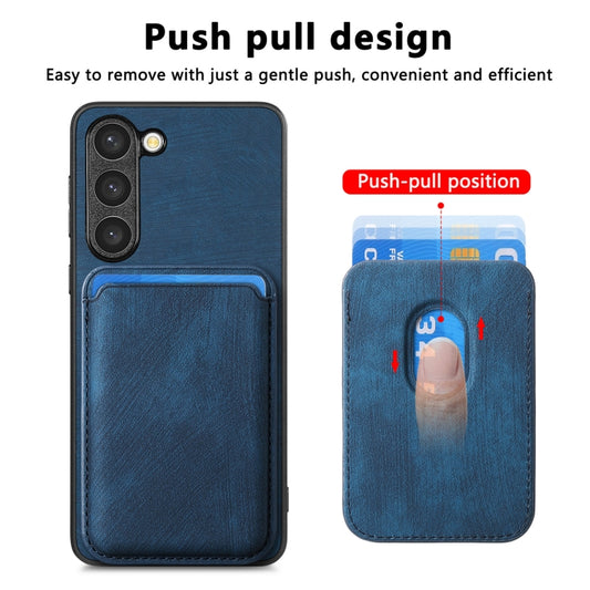 For Samsung Galaxy S23 5G Retro Leather Card Bag Magnetic Phone Case(Blue) by buy2fix