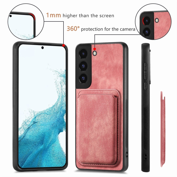 For Samsung Galaxy S22+ 5G Retro Leather Card Bag Magnetic Phone Case(Pink) - Galaxy S22+ 5G Cases by buy2fix | Online Shopping UK | buy2fix