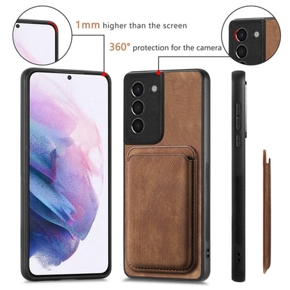 For Samsung Galaxy S21 5G Retro Leather Card Bag Magnetic Phone Case(Brown) - Galaxy S21 5G Cases by buy2fix | Online Shopping UK | buy2fix