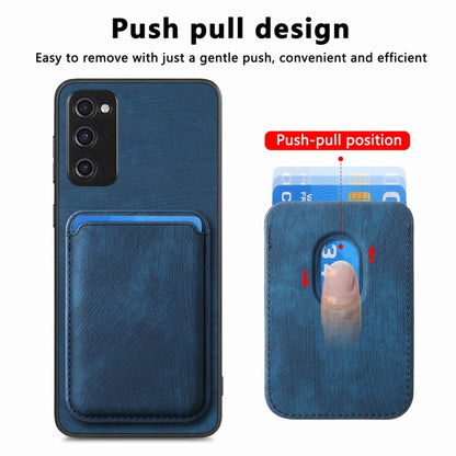 For Samsung Galaxy S20 FE Retro Leather Card Bag Magnetic Phone Case(Blue) by buy2fix