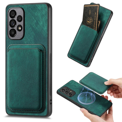 For Samsung Galaxy A53 Retro Leather Card Bag Magnetic Phone Case(Green) - Galaxy Phone Cases by buy2fix | Online Shopping UK | buy2fix