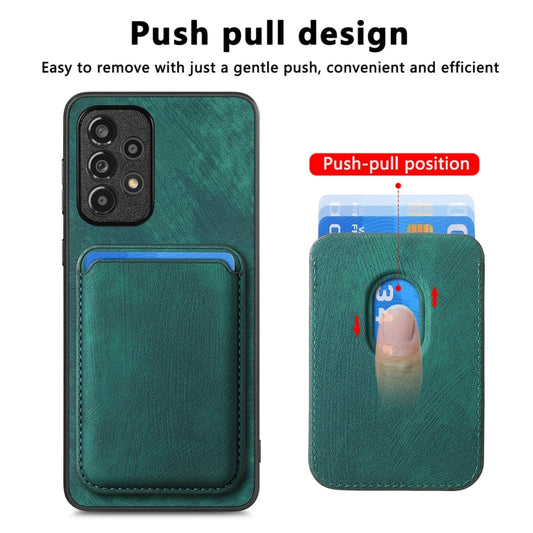 For Samsung Galaxy A53 Retro Leather Card Bag Magnetic Phone Case(Green) by buy2fix
