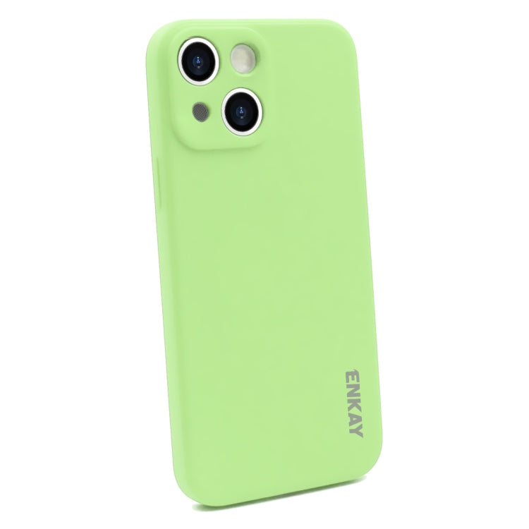 For iPhone 15 Plus ENKAY Liquid Silicone Soft Shockproof Phone Case(Light Green) - iPhone 15 Plus Cases by ENKAY | Online Shopping UK | buy2fix