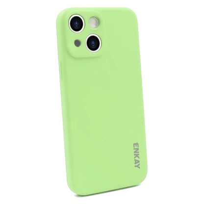 For iPhone 15 Plus ENKAY Liquid Silicone Soft Shockproof Phone Case(Light Green) - iPhone 15 Plus Cases by ENKAY | Online Shopping UK | buy2fix