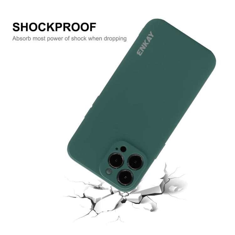 For iPhone 15 Pro Max ENKAY Liquid Silicone Soft Shockproof Phone Case(Dark Green) - iPhone 15 Pro Max Cases by ENKAY | Online Shopping UK | buy2fix