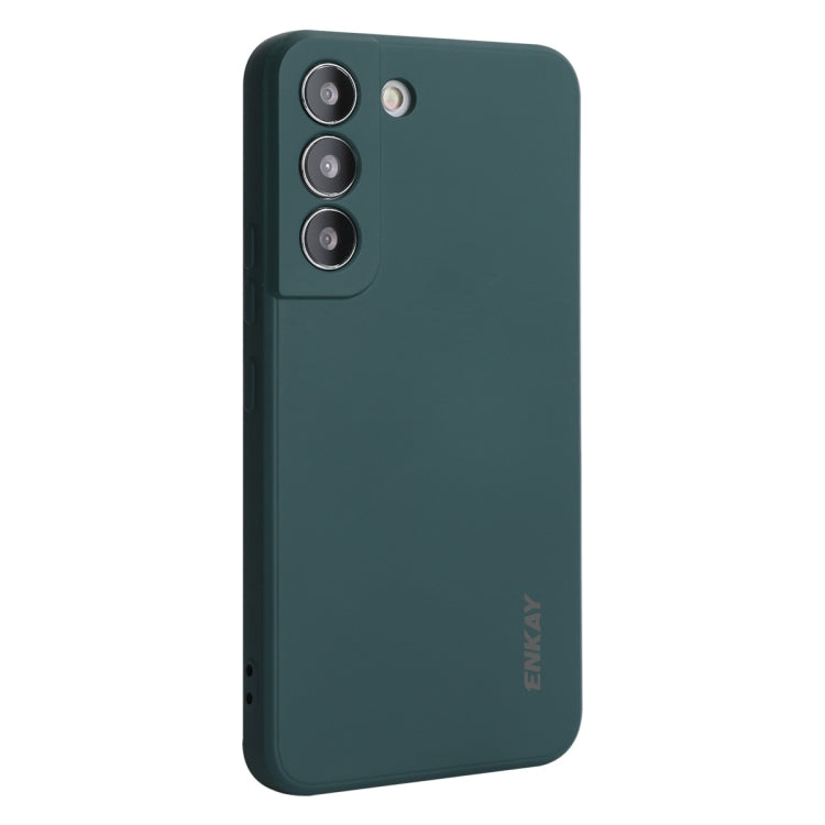 For Samsung Galaxy S24+ 5G ENKAY Liquid Silicone Soft Shockproof Phone Case(Dark Green) - Galaxy S24+ 5G Cases by ENKAY | Online Shopping UK | buy2fix