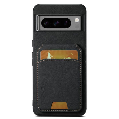 For Google Pixel 10 Pro XL Suteni H02 Litchi Leather Card Wallet Stand Back Phone Case(Black) - Google Cases by Suteni | Online Shopping UK | buy2fix