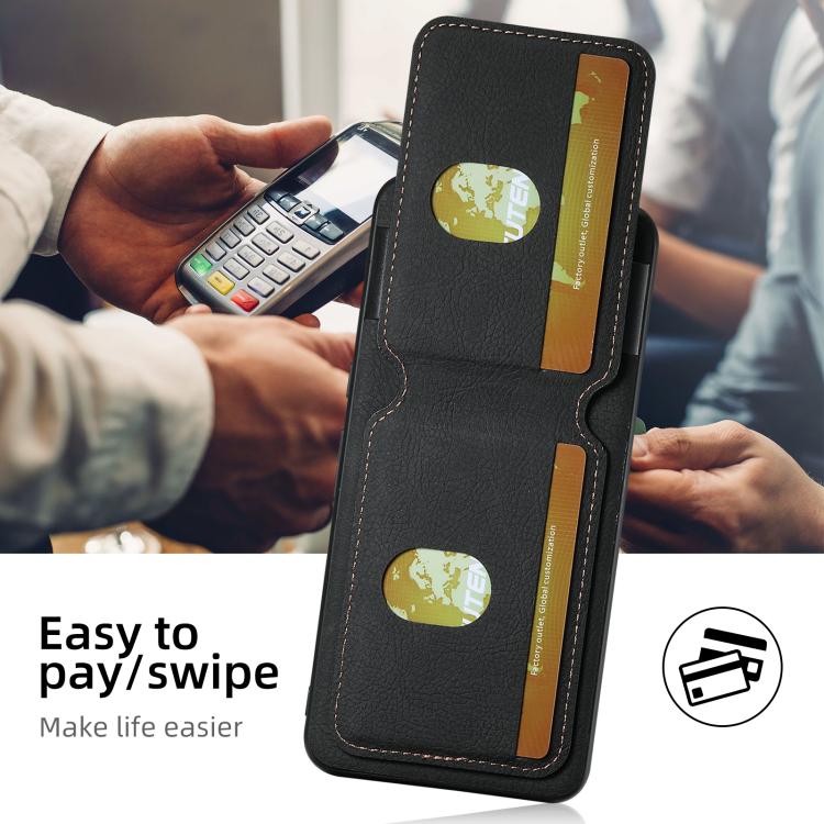 For Google Pixel 10 Pro XL Suteni H02 Litchi Leather Card Wallet Stand Back Phone Case(Black) - Google Cases by Suteni | Online Shopping UK | buy2fix