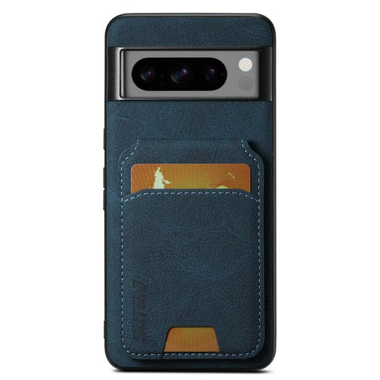 For Google Pixel 10 Pro XL Suteni H02 Litchi Leather Card Wallet Stand Back Phone Case(Blue) - Google Cases by Suteni | Online Shopping UK | buy2fix