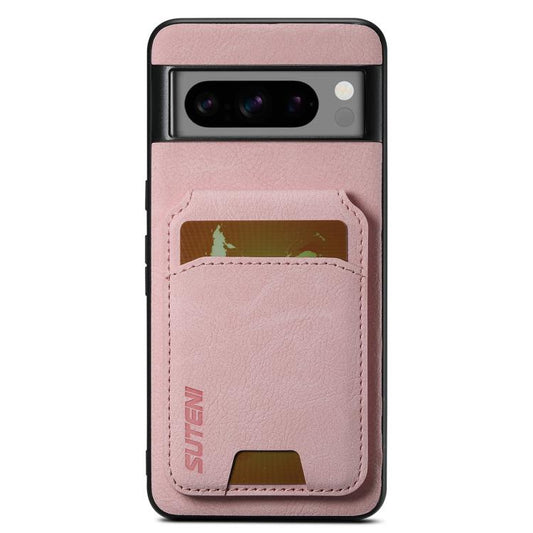 For Google Pixel 10 Pro XL Suteni H02 Litchi Leather Card Wallet Stand Back Phone Case(Pink) - Google Cases by Suteni | Online Shopping UK | buy2fix