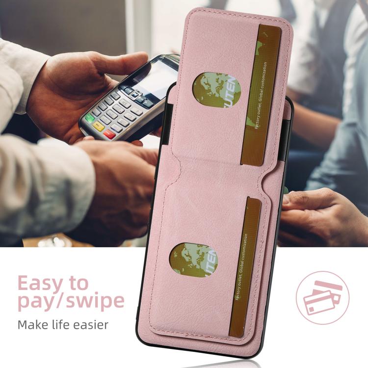 For Google Pixel 10 Pro XL Suteni H02 Litchi Leather Card Wallet Stand Back Phone Case(Pink) - Google Cases by Suteni | Online Shopping UK | buy2fix