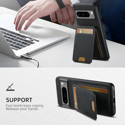 For Google Pixel 10 Suteni H02 Litchi Leather Card Wallet Stand Back Phone Case(Black) - Google Cases by Suteni | Online Shopping UK | buy2fix