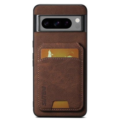 For Google Pixel 10 Suteni H02 Litchi Leather Card Wallet Stand Back Phone Case(Brown) - Google Cases by Suteni | Online Shopping UK | buy2fix