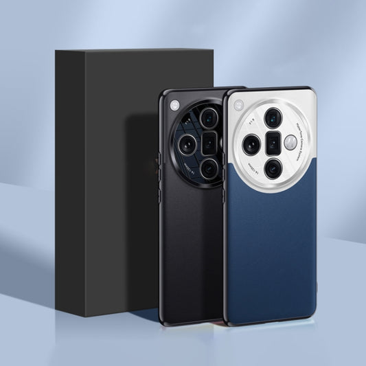 For OPPO Find X7 Plain-leather All-inclusive Shockproof Phone Case(Black) by buy2fix