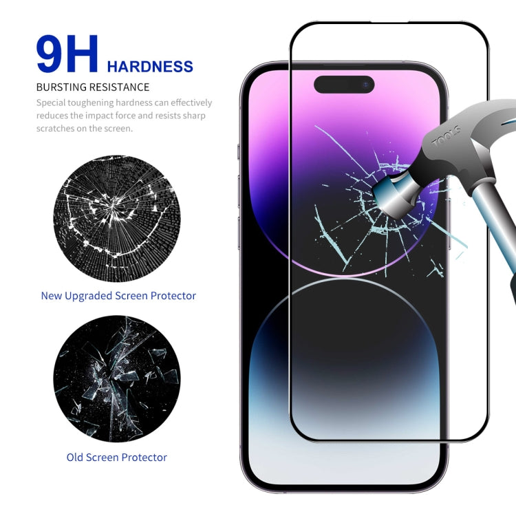 For iPhone 14 Pro Max ENKAY Easy Install High Alumina Silicon Full Glass Film - iPhone 14 Pro Max Tempered Glass by ENKAY | Online Shopping UK | buy2fix