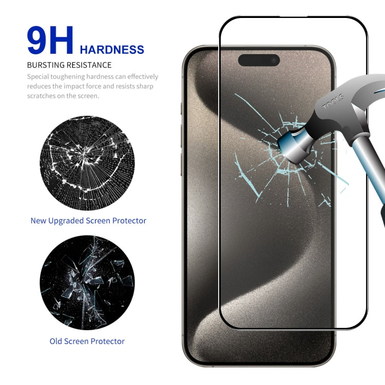 For iPhone 15 Pro ENKAY Easy Install High Alumina Silicon Full Glass Film - iPhone 15 Pro Tempered Glass by ENKAY | Online Shopping UK | buy2fix