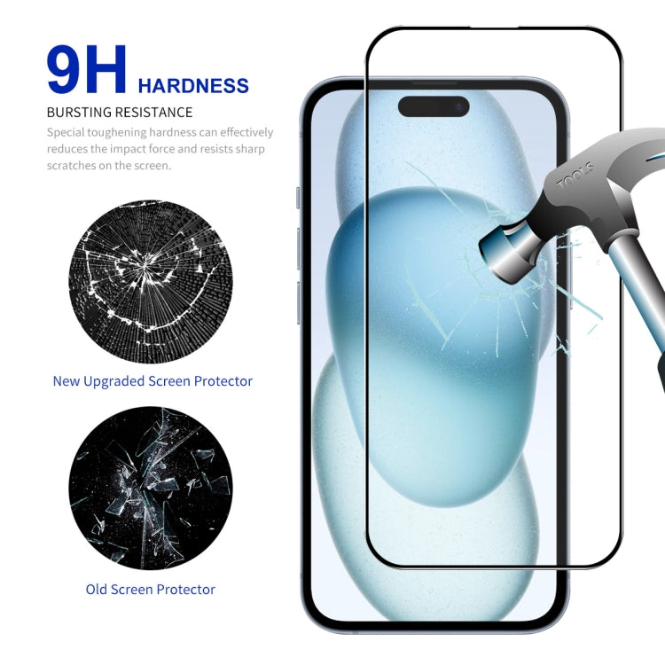 For iPhone 15 Plus ENKAY Easy Install High Alumina Silicon Full Glass Film by ENKAY