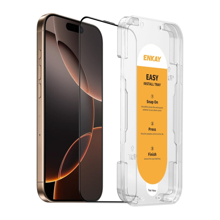 For iPhone 16 Pro Max ENKAY Easy Install High Alumina Silicon Full Glass Film by ENKAY