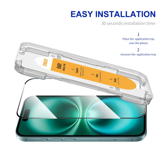 For iPhone 16 Plus ENKAY Easy Install High Alumina Silicon Full Glass Film by ENKAY