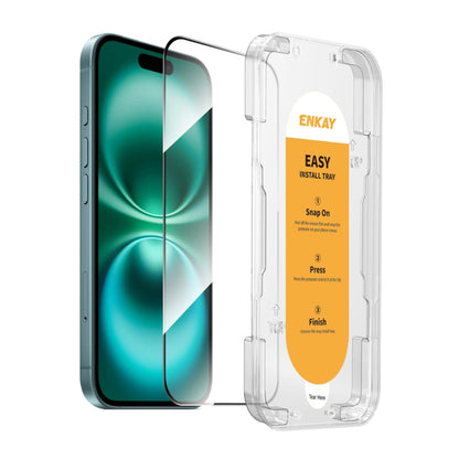 For iPhone 16 ENKAY Easy Install High Alumina Silicon Full Glass Film by ENKAY