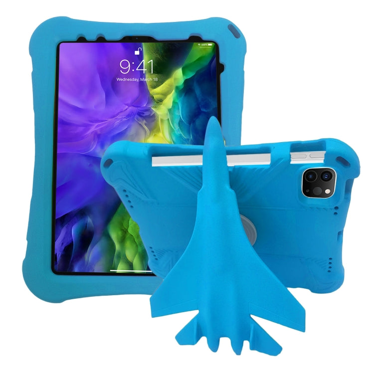 For iPad Pro 11 2020 / 2021 / 2022 360 Rotation Aircraft Holder EVA Shockproof Tablet Case(Blue) - iPad Pro 11 (2022/2021) Cases by buy2fix | Online Shopping UK | buy2fix
